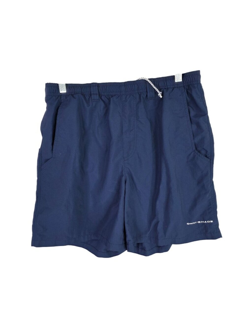 Mens Columbia PFG Omni Shade Navy Blue Fishing Shorts 100% Nylon 7.5" Inseam M
